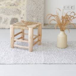Medium Handwoven Gray Rug, Bathroom Kitchen Bedroom Washable Bohemian Decoration, Gift For Mom, Neutral Area Rug - thumbnail 4