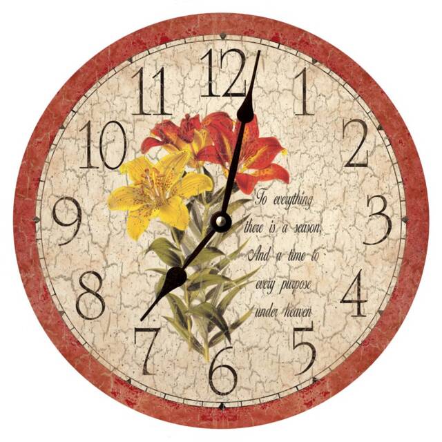 Lily Clock With Inspirational Religious Quote - image 1
