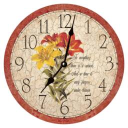 Lily Clock With Inspirational Religious Quote
