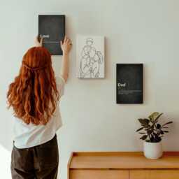 Canvas Wall Art Set Of 3 - Family Line With Definitions Love & Fatherhood, Black White Picture Print, People Decor - thumbnail 3