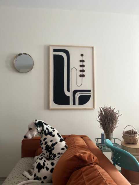 xxl Handwoven Wool Tapestry Soft Neutral Tones, Limba Wood Frame - image 1