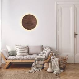Walnut Wood Sconce Light - Modern Minimalist Led Wall Art - thumbnail 3