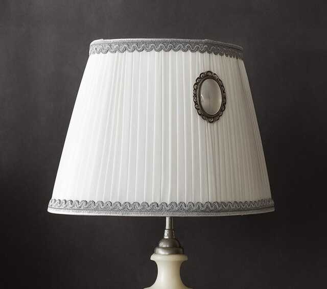 Oval Trilobe Silk Lampshade - Pleated Vintage Style, Handmade in France, Classic Chic Table Lamp Shade, One Of A Kind - image 1