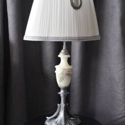 Oval Trilobe Silk Lampshade - Pleated Vintage Style, Handmade in France, Classic Chic Table Lamp Shade, One Of A Kind - thumbnail 3