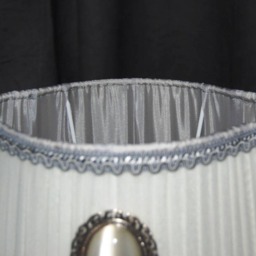 Oval Trilobe Silk Lampshade - Pleated Vintage Style, Handmade in France, Classic Chic Table Lamp Shade, One Of A Kind - thumbnail 2