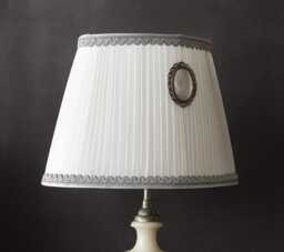Oval Trilobe Silk Lampshade - Pleated Vintage Style, Handmade in France, Classic Chic Table Lamp Shade, One Of A Kind