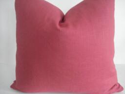 Both Sides -Linen-Throw & Lumbars -Decorative Designer Pillow -Berry Red Throw /Toss/Lumbarpillow - thumbnail 1