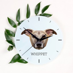 A Clock With A Whippet Dog. New Collection The Geometric Dog