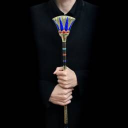 Lotus Flower Was Sceptre Ebony, Brass, Gold Osiris Staff - thumbnail 2