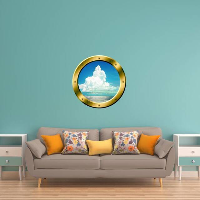 Ocean Wall Decal, Peel & Stick Ship Window Porthole Kids Room Art Decor - Vwaq Gp40 - image 1