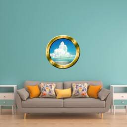 Ocean Wall Decal, Peel & Stick Ship Window Porthole Kids Room Art Decor - Vwaq Gp40 - thumbnail 1