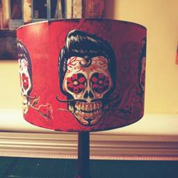 Mexican Day Of The Dead Lampshade, Lamp Shade, Shabby Chic, Gothic Skull, Free Gift - thumbnail 2