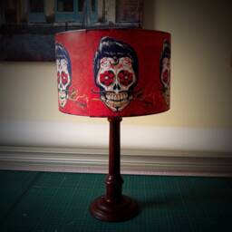 Mexican Day Of The Dead Lampshade, Lamp Shade, Shabby Chic, Gothic Skull, Free Gift - thumbnail 3