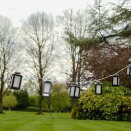 Black Lantern Solar 10 Led Lights Hanging Light Warm White Eco Garden Decor - thumbnail 4