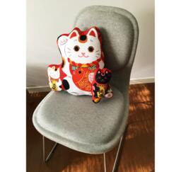Cat Pillow Stuffe, Boys Bedding Pillow, Boy Animal Decoration Japanese Cat Tenugui Cotton - thumbnail 1
