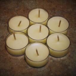 Ivory Beeswax Tea Light Candles Hand Poured, 4.5 Hour Burn - thumbnail 1