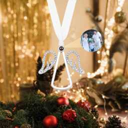 Memorial Photo Projection Ornaments, Christmas Ornament, Custom Angel Wings Christmas Bauble, Keepsake, Decoration - thumbnail 2
