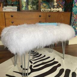 Genuine Handmade White Colour Mongolian Upholstered Bench - Available in Other Colours - thumbnail 3