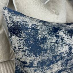 "Cushion Cover - Navy Gold Shim Pillow Luxury Curicoin Ink Ashley Wilde Worldwide Shipping Size 12"" X 20" - thumbnail 3
