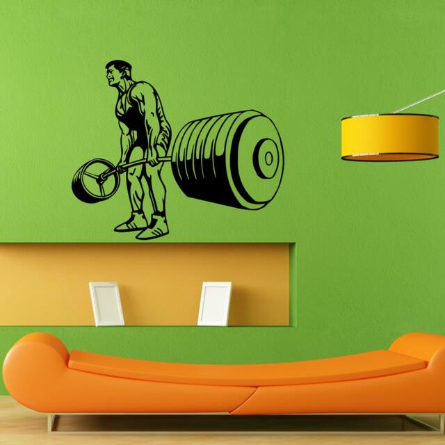 Man Bodybuilding Workout Gym Training Wall Sticker Vinyl Mural Decal Home House Apartment Art Decor Free Shipping L027 - image 1