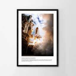 Space Poster Print Art Home Wall Decor Monochrome Contemporary Modern Apollo Moonwalk Earthrise Rockets Blast Off Black & White 12 Options - thumbnail 3