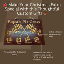 Personalized Grandparent Pit Crew Wooden Sign Custom Made with Grandkids Names Family Wall Art A Great Gift For - thumbnail 2