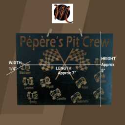 Personalized Grandparent Pit Crew Wooden Sign Custom Made with Grandkids Names Family Wall Art A Great Gift For - thumbnail 3