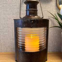 Vintage Metal Lantern - Aged Bronze Candle Holder, Patio Home Decor - thumbnail 3