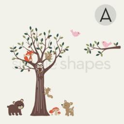 Woodland Nursery, Wall Decals Tree Decal, Nursery Decor, Owl Baby Stickers - thumbnail 2