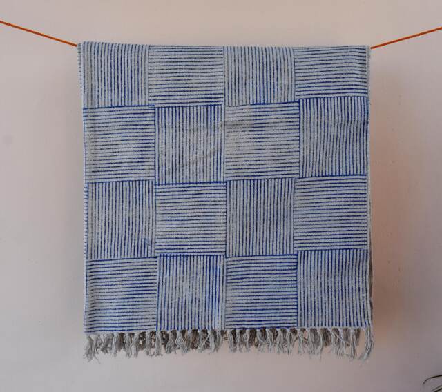 Bohemian Block Printed Cotton Rug, 6x9 Ft, Handmade Indian Rug - image 1