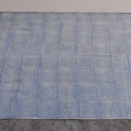 Bohemian Block Printed Cotton Rug, 6x9 Ft, Handmade Indian Rug - thumbnail 2