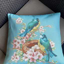 Vintage Style Tapestry Cushion Cover Birds & Nest, 17 - thumbnail 2