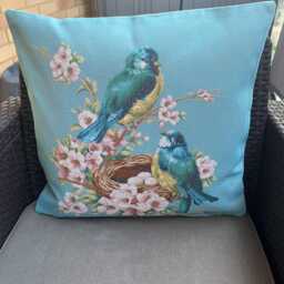 Vintage Style Tapestry Cushion Cover Birds & Nest, 17 - thumbnail 3
