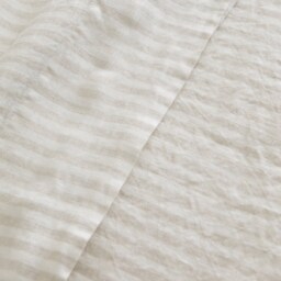 Stonewashed Striped Natural Linens Set Pillowcases Sheet Bedding Home Design Living Duvet Covers - thumbnail 3