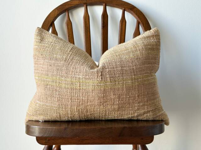 Hand Woven Natural Fiber Lumbar Pillow Cover - image 1