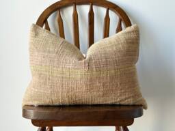 Hand Woven Natural Fiber Lumbar Pillow Cover - thumbnail 1