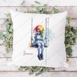 Mental Health Cushion, Friend Gift, Rainbow Positivity Motivational Mood Thinking Of You Gift - thumbnail 2