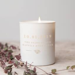 Personalised Wedding Date Candle Luxury Gift For Couple - thumbnail 1