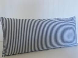 Ticking Stripe Pillow Cover - Taupe Gray, Sage Designer Cotton - thumbnail 1
