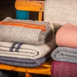 Throw Fishbone Stripe Grey & Pumpkin - thumbnail 3