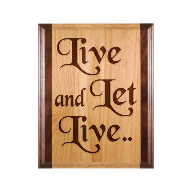 Deluxe Live & Let Wood Plaque - Aa Meeting Hall Wall Hanging Slogan Plaques Custom Laser Engraved Recovery Gifts - image 1