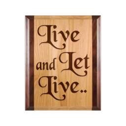Deluxe Live & Let Wood Plaque - Aa Meeting Hall Wall Hanging Slogan Plaques Custom Laser Engraved Recovery Gifts - thumbnail 1