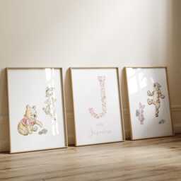 Winnie The Pooh Nursery Prints Set Of 3 Personalized Baby Posters - thumbnail 2