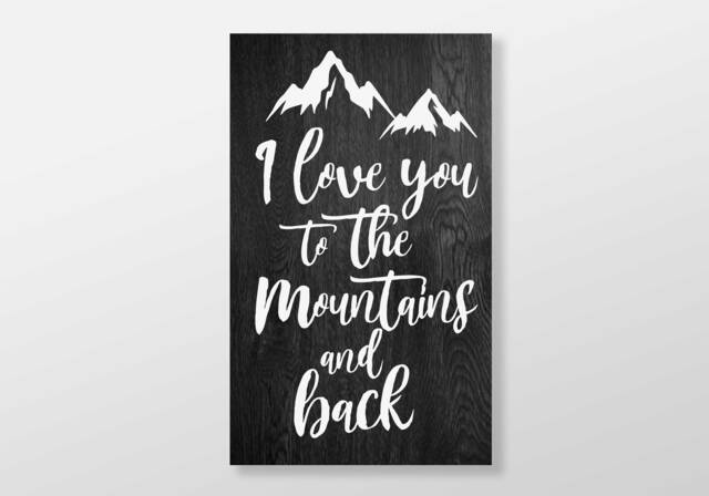 I Love You To The Mountains & Back, Wood Wall Art Home Farmhouse Bedroom Decor Large Unique Modern - image 1