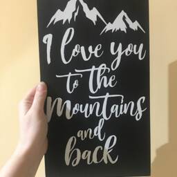 I Love You To The Mountains & Back, Wood Wall Art Home Farmhouse Bedroom Decor Large Unique Modern - thumbnail 4