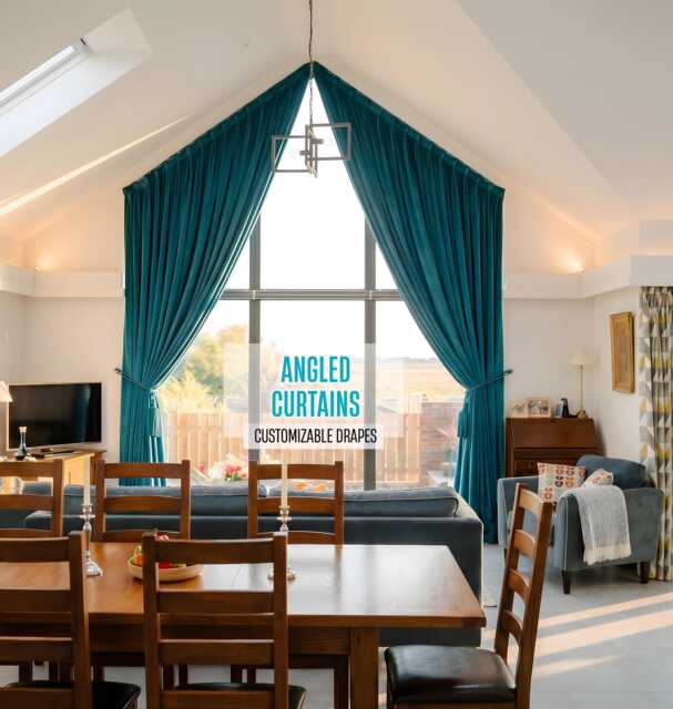 Angled Curtains, Curtains For Gable Windows, Custom Made Apex Window Ceilings - image 1