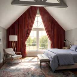 Angled Curtains, Curtains For Gable Windows, Custom Made Apex Window Ceilings - thumbnail 3