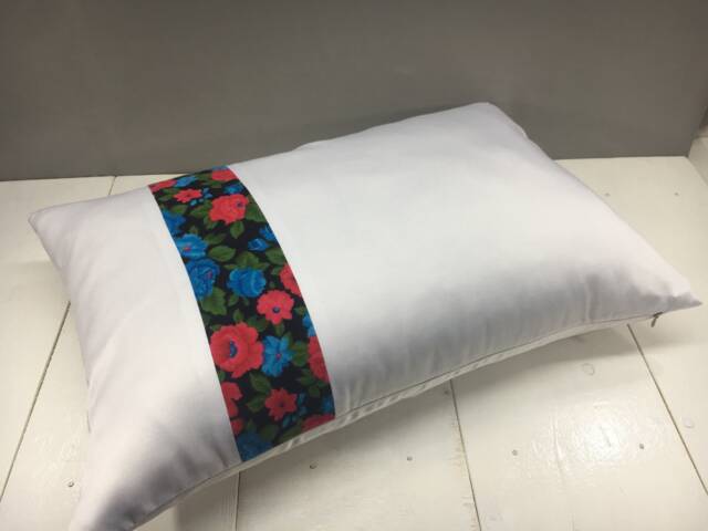 Floral Ikat Accent Pillow Cover Hand-Dyed Silk Replica - 16x24 - image 1