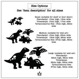 Kids Dinosaur Animal Nursery Wall Art - Set Of 3 Dino Decals Playroom Bedroom Wooden T-Rex Stegosaurus Triceratops - thumbnail 3