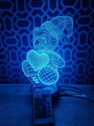 Personalised 3D Bedtime Bear - Led Baby Shower Children's Night Light Illusion Lamp Bedroom Mood Lighting Your Own Choice Of Text